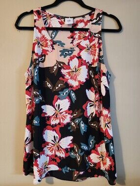 Cabi Sleeveless Style 5542 Hibiscus Blouse